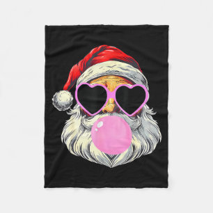 Santa Claus Blowing Bubble Gum Nk Sungles Christma Fleece Blanket