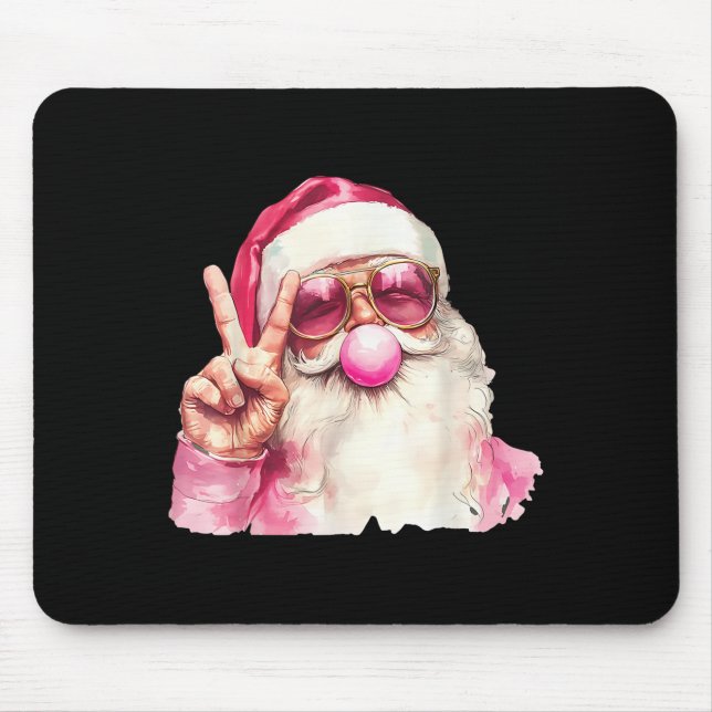 Santa Claus Blowing Bubble Gum Nk Sungles Christma Mouse Pad (Front)