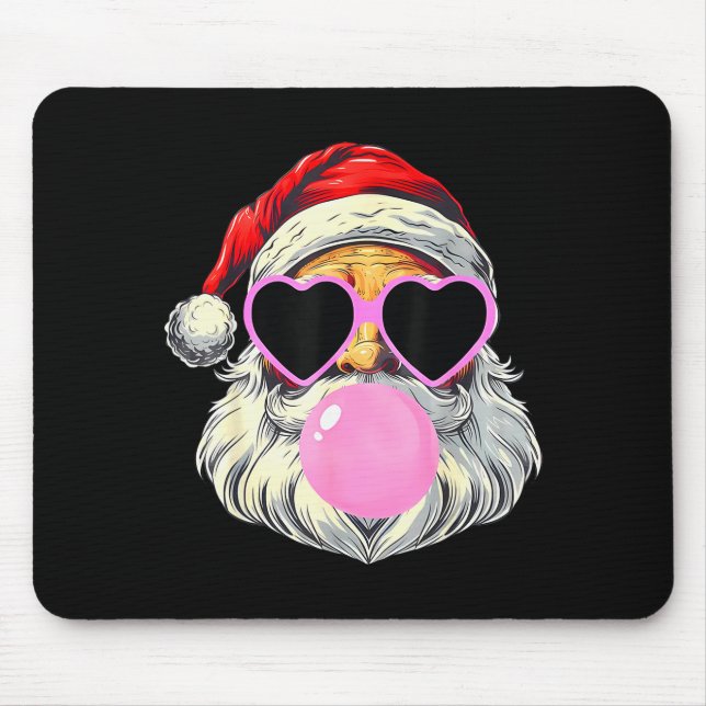 Santa Claus Blowing Bubble Gum Nk Sungles Christma Mouse Pad (Front)