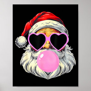 Santa Claus Blowing Bubble Gum Nk Sungles Christma Poster