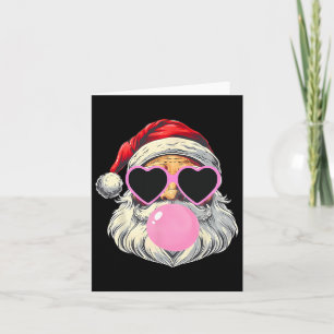 Santa Claus Blowing Bubble Gum Pink Sungles Christ Card