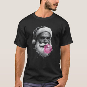Santa Claus Blowing Pink Bubble Gum Bubble Funny C T-Shirt
