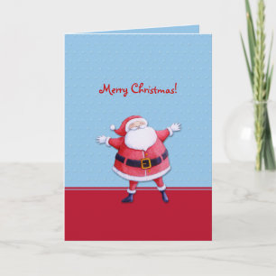 Santa Claus blue Christmas Card