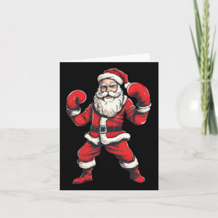 Santa Claus Boxer Boxing Kickboxing Christmas Mart Card
