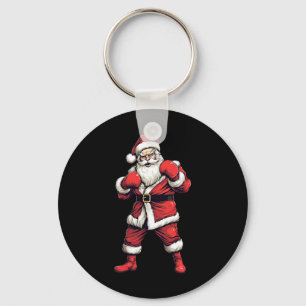 Santa Claus Boxer Boxing Kickboxing Christmas Xmas Key Ring
