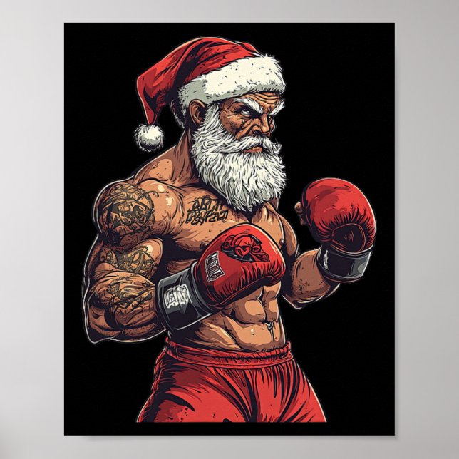 Santa Claus Boxing And Mma - Christmas Boxing  Poster (Front)