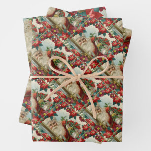 Santa Claus bringing gifts and presents Wrapping Paper Sheet