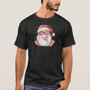 Santa Claus Bubble Gum Funny Christmas Raglan Base T-Shirt