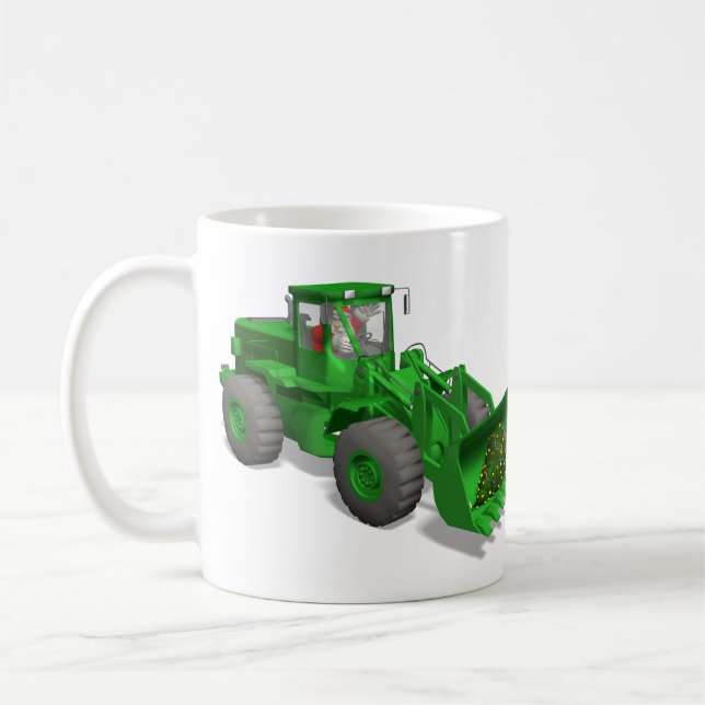 Santa Claus Bulldozer Operator Coffee Mug (Left)