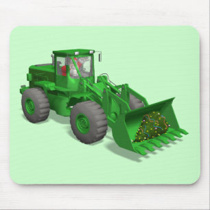 Santa Claus Bulldozer Operator Mouse Pad