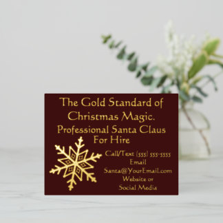 Santa Claus Business Card Gold Postcard
