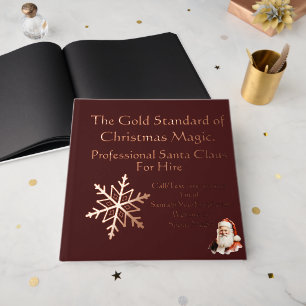 Santa Claus Business Card Print Gold Guest Book