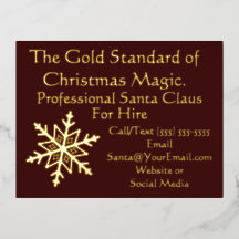 Santa Claus Business Post Card Gold Foil