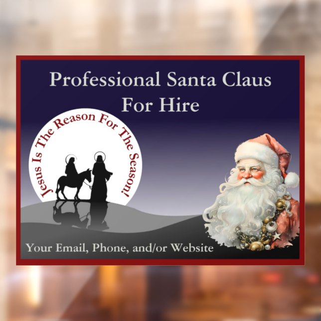 Santa Claus Business Window Cling (Sheet 2)