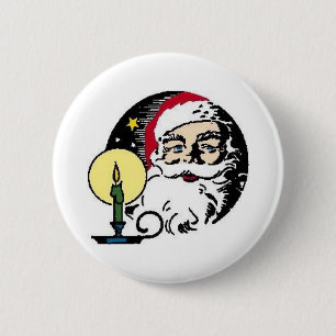 Santa Claus By Candlelight 6 Cm Round Badge