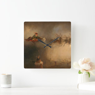 Santa Claus by William Holbrook Beard Square Wall Clock