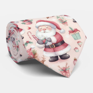 Santa Claus Candy Canes Tie