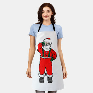 Santa Claus Cartoon Illustration Apron