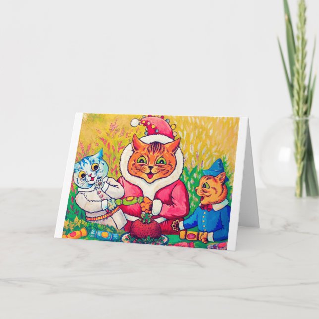 Santa Claus Cat, Louis Wain Card (Front)