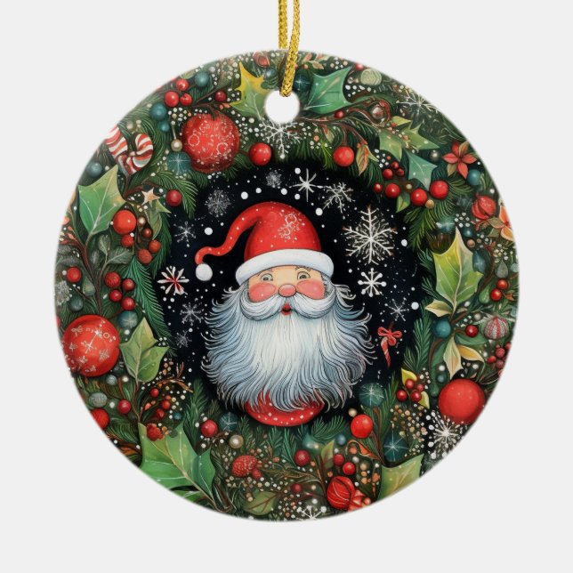 Santa Claus Ceramic Ornament (Front)