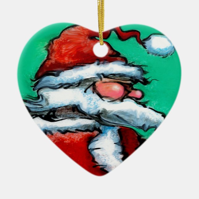 Santa Claus Ceramic Tree Decoration (Front)