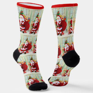 Santa Claus Checking His List Novelty Socks