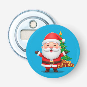 Santa Claus Cheerful Greeting Bottle Opener