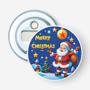 Santa Claus Cheerful Greeting Bottle Opener