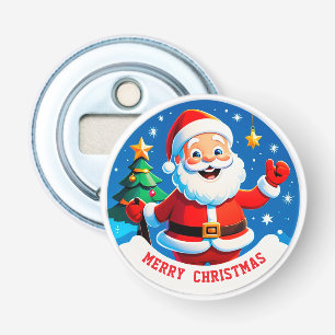 Santa Claus Cheerful Greeting Bottle Opener