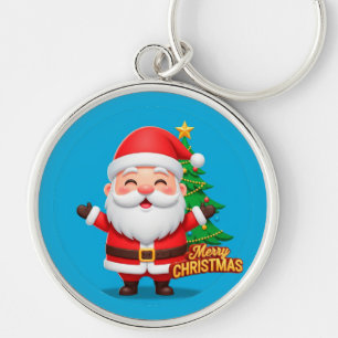 Santa Claus Cheerful Greeting Key Ring