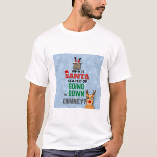 Santa Claus chimney snowflakes funny joke blue T-Shirt