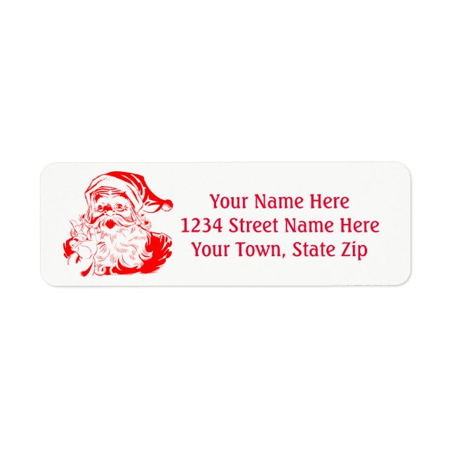 Santa Claus Christmas Address Labels (Front)