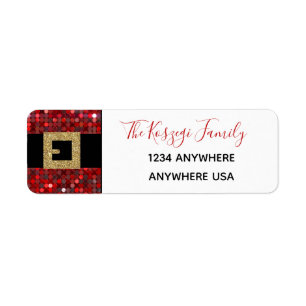Santa claus Christmas address labels, Return Address Label