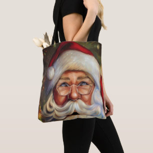 SANTA CLAUS CHRISTMAS ALL OVER PRINT TOTE BAG