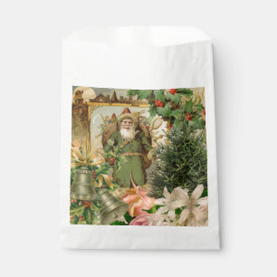 Santa Claus Christmas Antique Beautiful Art Favour Bag