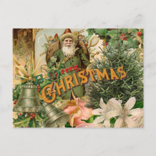 Santa Claus Christmas Antique Beautiful Art Holiday Postcard