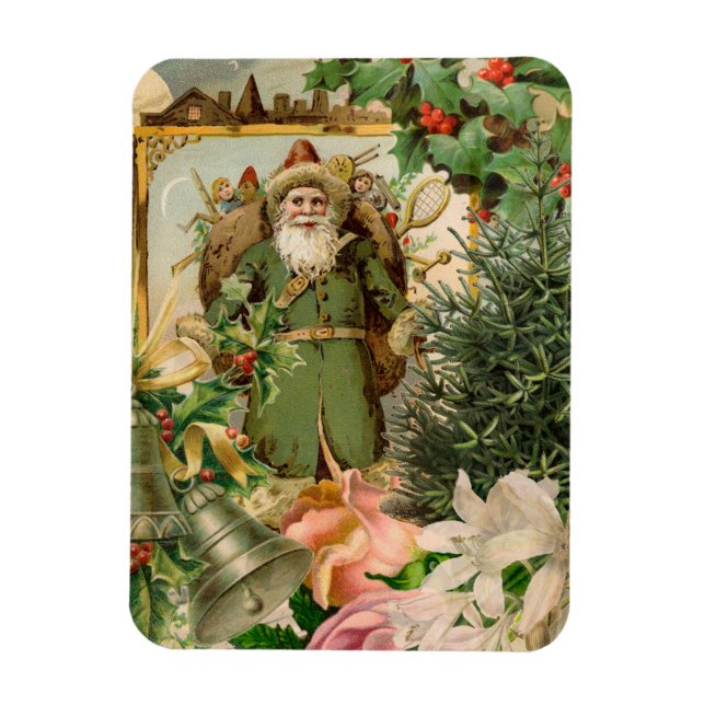 Santa Claus Christmas Antique Beautiful Art Magnet (Vertical)