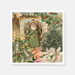 Santa Claus Christmas Antique Beautiful Art Napkin