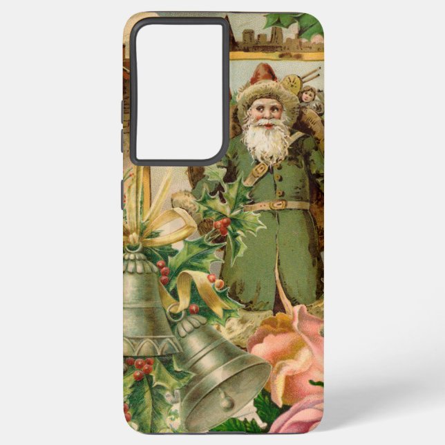 Santa Claus Christmas Antique Beautiful Art Samsung Galaxy S21 Ultra Case (Back)