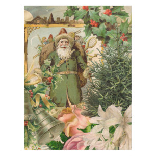 Santa Claus Christmas Antique Beautiful Art Tablecloth