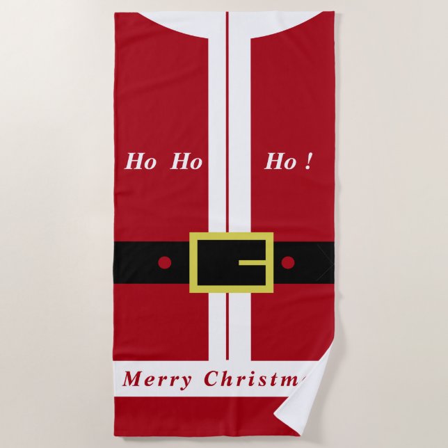 Santa Claus Christmas Beach Towel (Front)