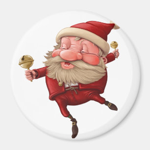 Santa Claus Christmas bells dancing Magnet