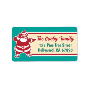 Santa Claus Christmas Card Address Labels 2
