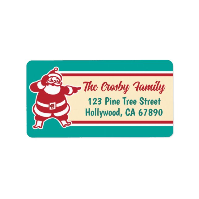 Santa Claus Christmas Card Address Labels 2 (Front)