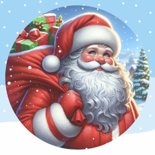 Santa Claus Christmas Card Seal Set of 20