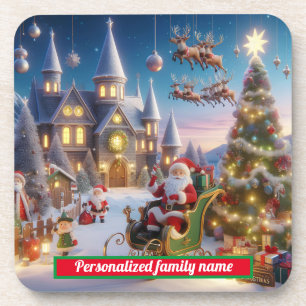SANTA CLAUS CHRISTMAS COLOURFUL COASTER