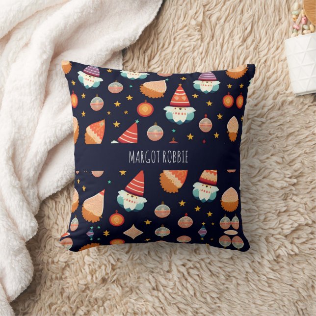 Santa Claus Christmas Decorations Retro Pattern Cushion (Blanket)