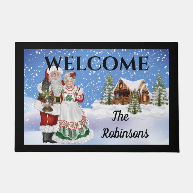 Santa Claus Christmas Doormat Door Mat (Front)