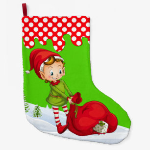 Santa Claus Christmas Elf Christmas Stocking