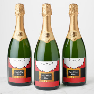Santa Claus Christmas favour gifts Sparkling Wine Label